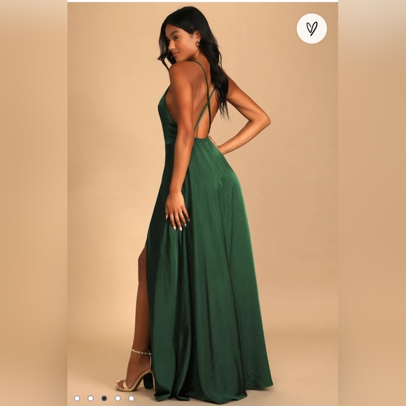 Green long dress - Picture 3 of 5